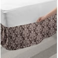 thumbnail image 2 of Damask Bed Skirt, Monochrome Traditional Ornaments from Flowers and Leaves Motifs, Elastic Bedskirt Dust Ruffle Wrap Around for Bedding Decor, 4 Sizes, Dark Warm Taupe and Pale Tan, by Ambesonne, 2 of 2
