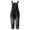 thumbnail image 2 of Clearance!NMMUED Denim Overalls for Women, Jean Overalls for Women, Capri Overalls for Women, Bib Overalls Women, Beach Vacation Clothes for Women, Black L, 2 of 6