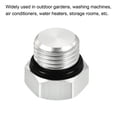 thumbnail image 5 of Uxcell G1/4 Male Thread Aluminum Hex Head Pipe Plug Cap Fitting Connector, Silver, 5 of 5