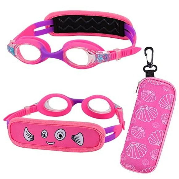 Gafas de natación RUIGAO para niños de 2 a 6 años con protección UV, color rosa