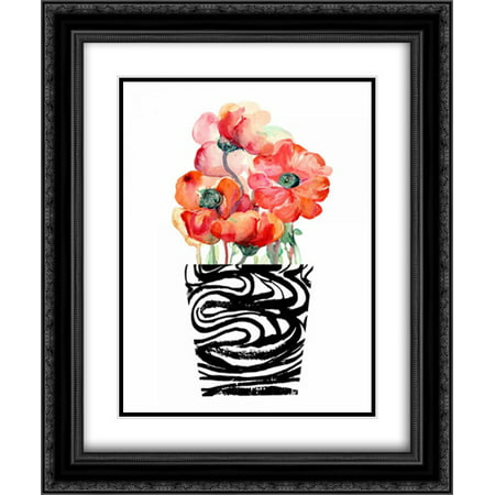 Black and White and Sweet 2x Matted 20x24 Black Ornate Framed Art Print by London,