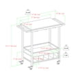 thumbnail image 3 of Manor Park Urban Industrial Faux Marble Serving Bar Cart, Graphite, 3 of 7