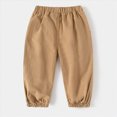 thumbnail image 4 of 6-7T Toddler Cargo Jogger Pants Contrast Stitch,Kids Spring Fall Elastic Waist Cotton Twill Multi Pocket Loose Casual Workwear Trousers for 3T 4T 5T 6T 8T 9T Boys Girls,Khaki, 4 of 4