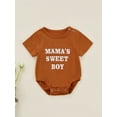 thumbnail image 2 of Franhais Baby Boy Romper, Short Sleeve Crew Neck Letters Print Summer Casual Daily Bodysuit, 2 of 9
