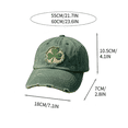 thumbnail image 3 of MKKAS Unisex Vintage Baseball Cap Hat with Lucky Shamrock Embroidery, Adjustable Strap Casual Irish Style Hat, Green, Baseball Cap Hat, Vintage, Shamrock, 3 of 7