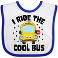thumbnail image 3 of Inktastic I Ride the Cool Bus with Yellow Bus Boys or Girls Baby Bib, 3 of 4