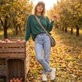 thumbnail image 6 of Womens Washed Sweatshirt Oversized Long Sleeve Crewneck Loose Fall Winter Tops, 6 of 7