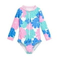 thumbnail image 3 of Xinhuaya Kids Girl One Piece Bikini Swimsuits Bathing Suit Long Sleeve Rash Guard Zipper Front Swimwear Beach Sets, 3 of 5