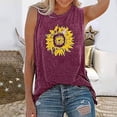 thumbnail image 1 of ICHUANYI Clearance Womens Tank Tops Casual Loose Fit Plus Size Sunflower Printed Tee(Wine, L) ICHUANYI WER2023081504098, 1 of 6