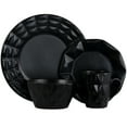 thumbnail image 4 of Elama Retro Chic 16-Piece Glazed Dinnerware Set in Black, 4 of 5