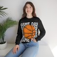 thumbnail image 4 of Retro Game Day Women's Basketball Lover Gift Vintage Unisex Sweatshirt, 4 of 6