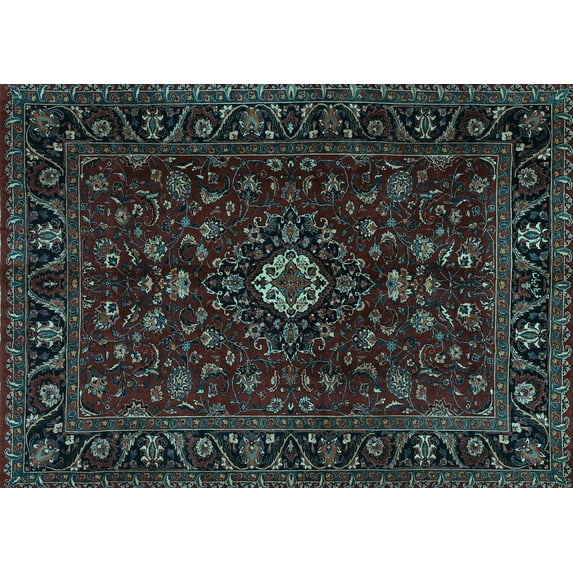 Ahgly Company Indoor Rectangle Persian Light Blue Traditional Area Rugs, 3' x 5'