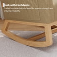 thumbnail image 3 of Modern Nursery Rocking Chair, Corduroy Glider Rocker with Side Pocket & Wooden Legs, Rocking Accent Armchair for Living Room, Brown, 3 of 8