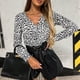 thumbnail image 1 of Blusas De Verano Blusas con estampado de leopardo Top Estilo elegante Mujer Casual Traje diario (Blanco M) Cgtredaw Para estrenar, 1 of 1