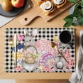 thumbnail image 2 of Bunny Easter Placemats Set of 8 Eggs Plaid Spring Floral Black White Farmhouse Place Mats Indoor Wipeable Table Mats Washable Dining Table Placemats for Kitchen Holiday Party Home Decor 13x19 Inch, 2 of 9