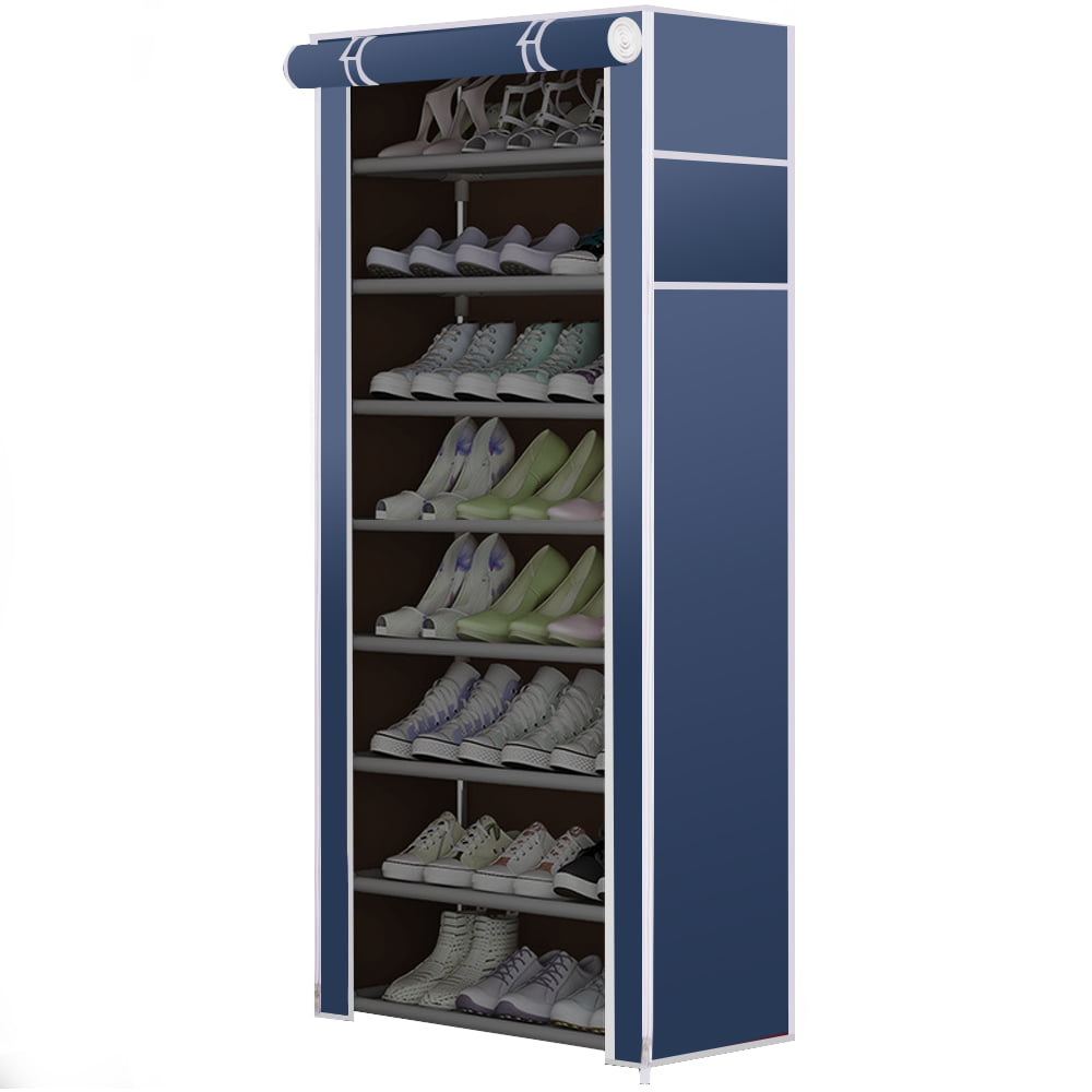 21 Pairs 7 Tier Folding Stackable Shoe Rack Stand Organiser Storage Holder 