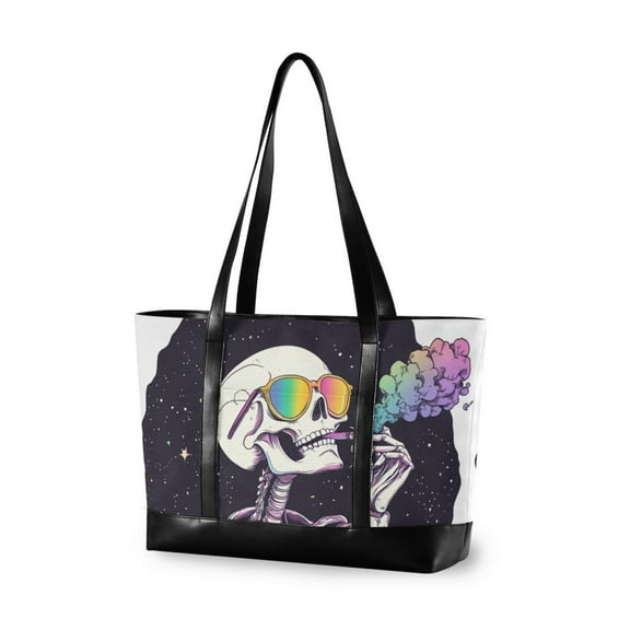 FORMRS Laptop Tote Bag for Women with 15.6" Computer Compartments Handbag, White Skeleton