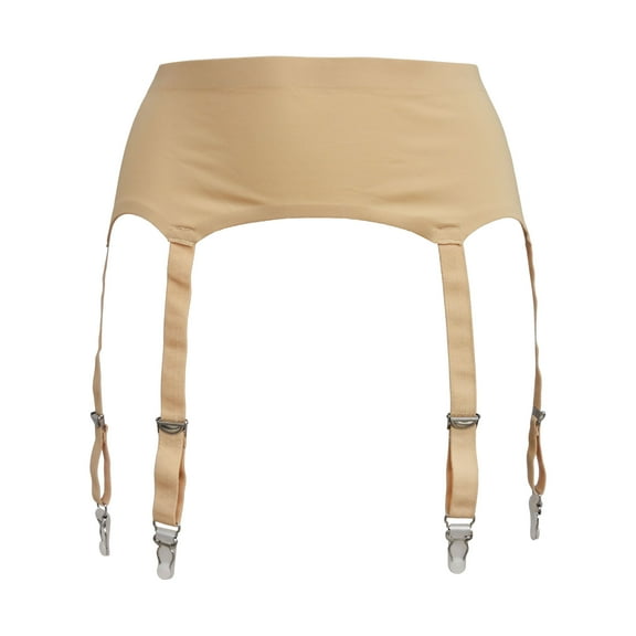 TVRtyle Skin Plus Size Metal Buckles 6 Wide Straps Sexy Women Seamless Garter Belt for Stockings S504S