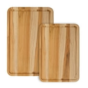 Tramontina 2-Piece Teak Wood Cutting and Serving Board Set, Mineral Oil Coated, Drip Ring