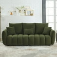 thumbnail image 3 of FFZ 79.5 inch Premium Teddy Fabric Sofa 3 Back Pillows Cushions Solid Wood Frame 3-Seater Oversized For Living Room Bedroom, 3 of 7