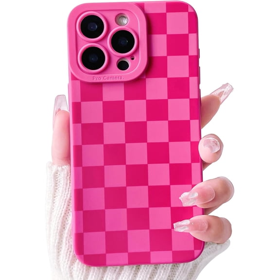 REQO Compatible for iPhone 13 Pro Case Cute Checkerboard Lattice Plaid with Color Design for Girls Women Soft TPU Shockproof Protective Girly for iPhone 13 Pro Case