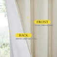 thumbnail image 6 of NICETOWN Natural 100% Blackout Curtains & Drapes 95 inches Length 52" Wide for Home Office, 2 Panels, Thick Completely Blackout Linen Window Treatment Panels Neutral Country Farmhouse Curtains, 6 of 10