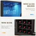thumbnail image 5 of BROTTAR Wine Bar Cabinet with Fridge (Included), 47" Liquor Coffee Bar Cabinet with LED Lights & Rack, Mini Fridge Cabinet with Storage, Human Body Sensor, Buffet Sideboard for Dining Room, Black, 5 of 10