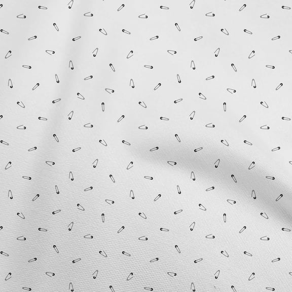oneOone Velvet White Fabric Designer Safety Pin Sewing Material Print Fabric By The Yard 58 Inch Wide