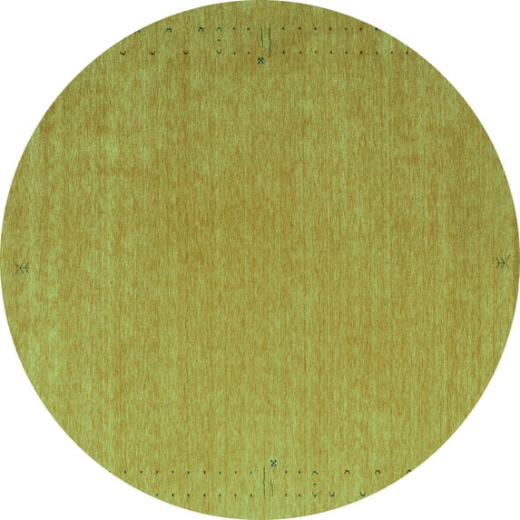 Ahgly Company Indoor Round Abstract Turquoise Blue Contemporary Area Rugs, 7' Round