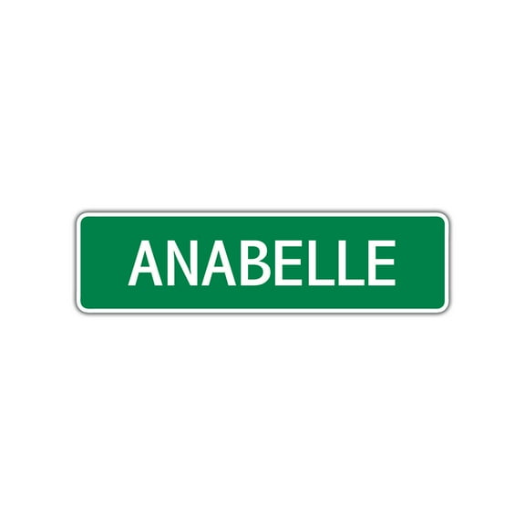 Anabelle Girls Children Name Letter Printed Plaque Novelty Wall Decoration Label Indoor Outdoor Unique Aluminum Metal Sign 4"x13.5"