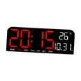 thumbnail image 2 of Reloj de pared digital grande, alarma fuerte con fecha, semana y temperatura para oficina, mesita de noche, sala de estudio, decoración de gimnasio. Rojo, 2 of 8