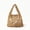 Brown, variant on REMANLAND Women's White Woven Shoulder Bag with Seashell Charms