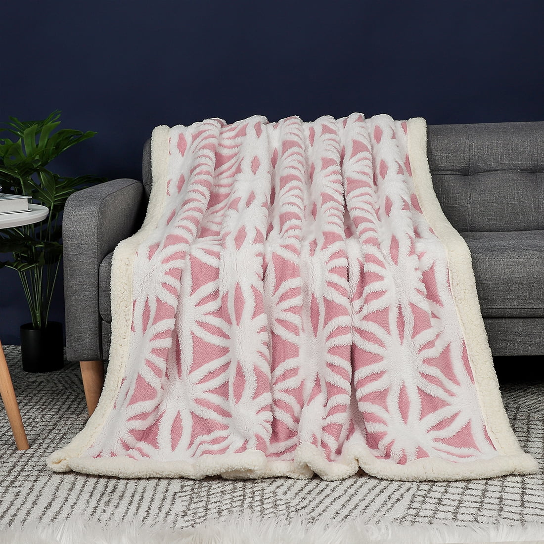 3D Vintage Flower Batik Style Throw Blanket for Kids Baby Soft Fleece Blanket for Adults Men,Twin 60x80