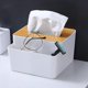 thumbnail image 5 of Caja de pañuelos de plástico con tapa de madera, servilletero redondo o cuadrado, dispensador de papel tisú húmedo, organizador moderno para el hogar y el automóvil, 5 of 5