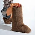 thumbnail image 3 of Women's Winter Warm Fluffy Faux Fur Knee High Snow Boots -Fashionable & Cozy Non-Slip Sole Long Boots, 3 of 5
