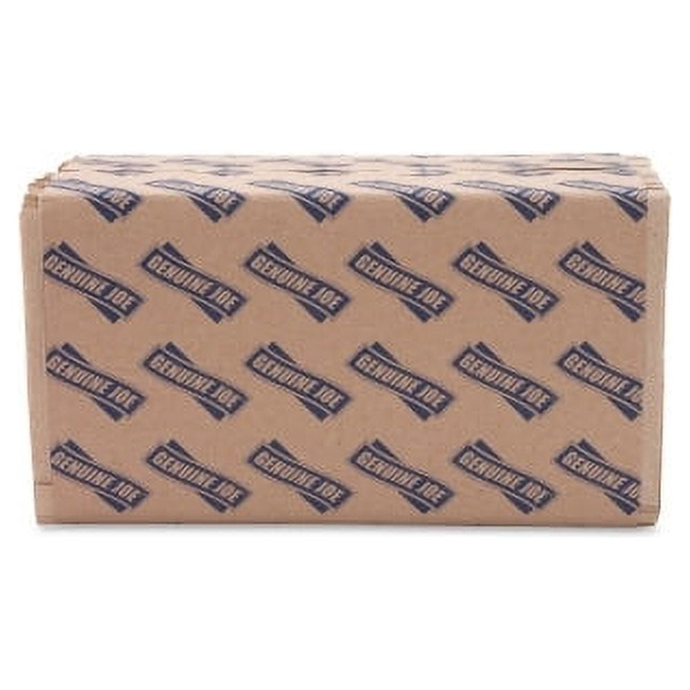 Genuine Joe Single-Fold Value Paper Towels 1 Ply - 10.25" x 9.10" - Natural - Recyclable - for Washroom, Restroom, Public Facilities - 250 Quantity per Pack - 4000 / Carton