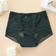 thumbnail image 2 of VONCOS High Waisted Lace Panties for Women Tummy Control Full Coverage Seamless Briefs Shaping Underwear Dark Green Polyester Spandex,Size L, 2 of 3