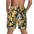 thumbnail image 2 of Lsque Mens Swim Trunks Mushrooms Honeycomb Pattern - Bathing Suit Compression Liner - Beach Swim Shorts Swimwear - (S-3XL) - Stretch Quick Dry -Small, 2 of 9