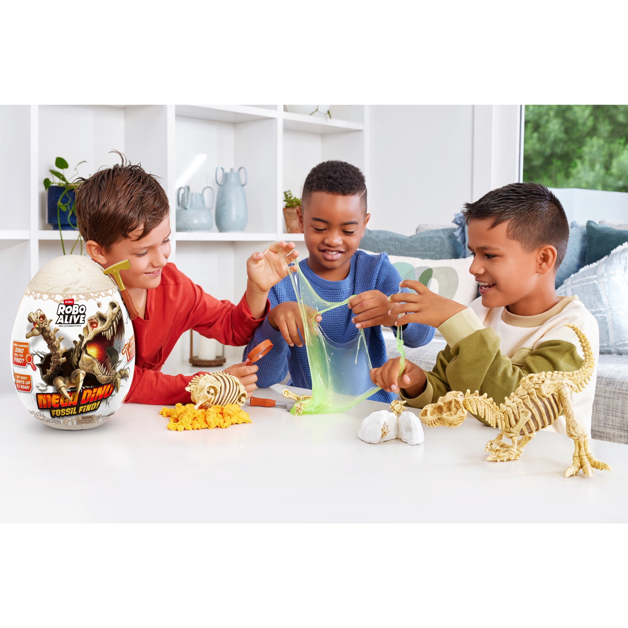 Robo Alive Mega-Dino Fossil Find by ZURU Boys 4-8 Dig and Discover - T-rex and Brontosaurs - STEM -Excavate Prehistoric Fossils, Educational Toys, Great Science Kit Gift for Girls and Boys