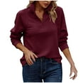 thumbnail image 2 of Xcmzpl Women's Zip Up Sweatshirts Loose Fit Solid Color Crewneck Sweatshirt Oversized Pullover Tops Soft Long Sleeve T-shirts Winter Fashion, 2 of 6