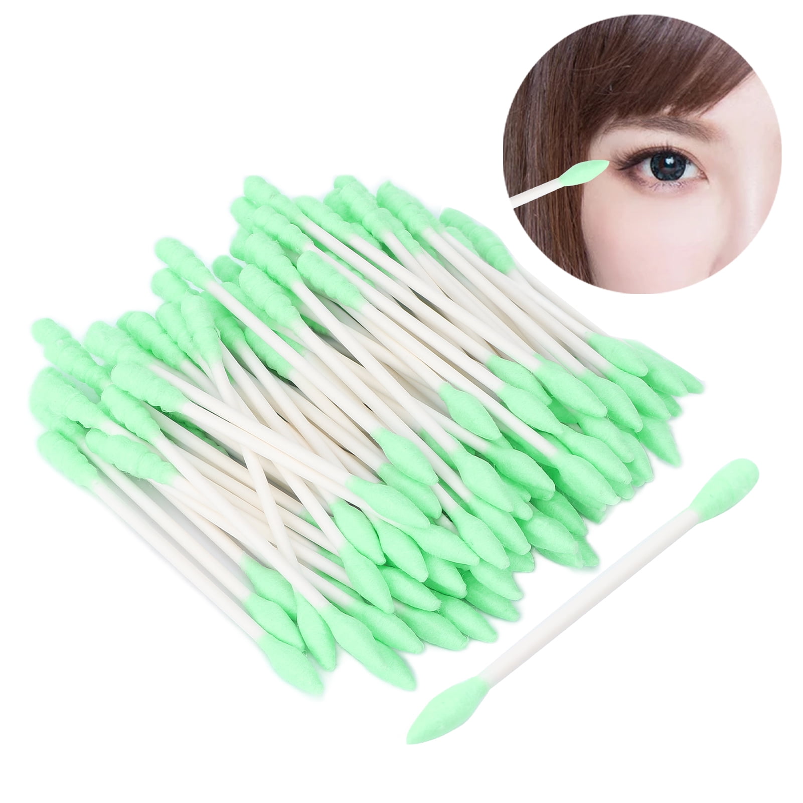 ESTINK 100pcs Makeup Double Tip Swab Disposable Colorful Double Tips