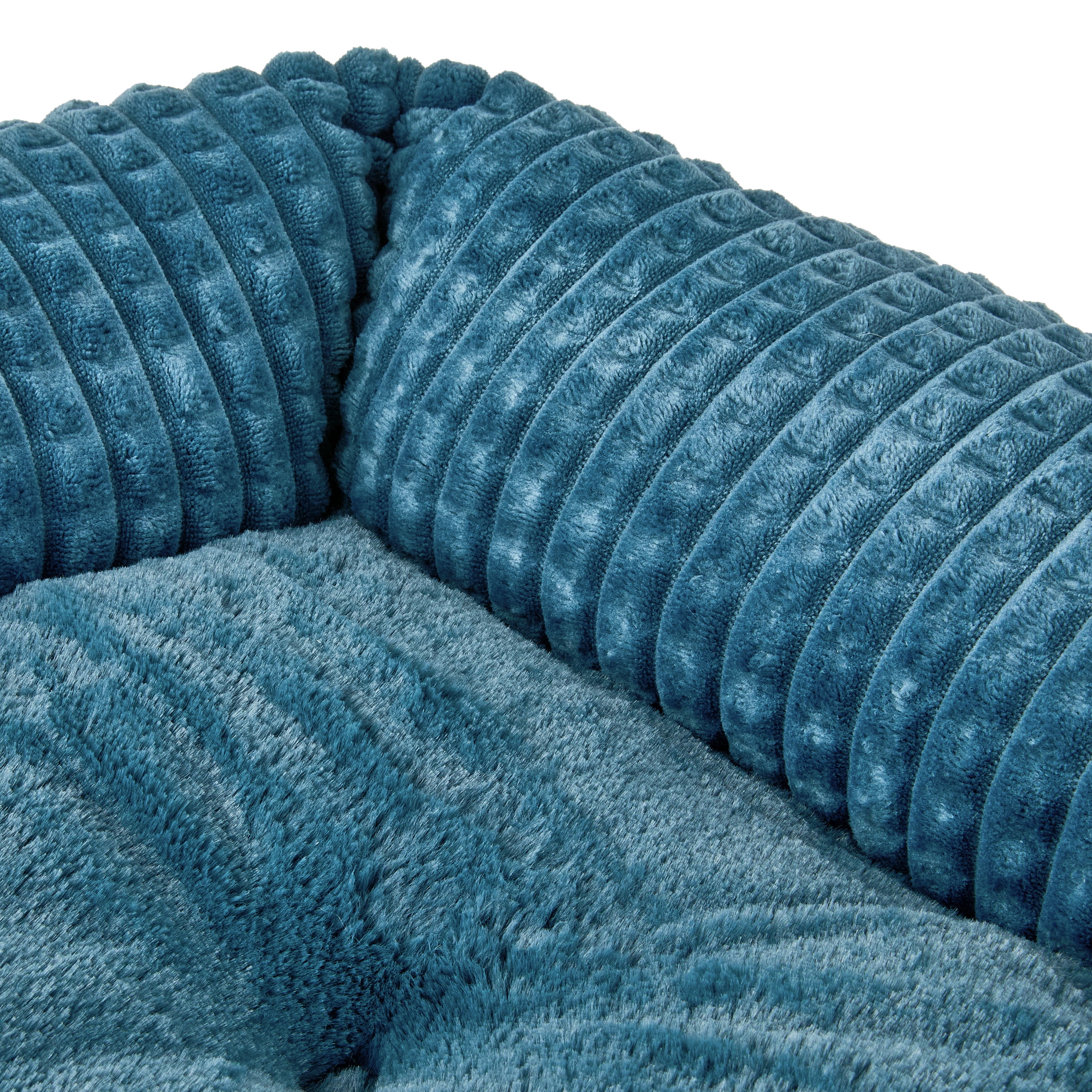 Vibrant Life Medium Flannel Waffle Texture Bolster Cat or Dog Bed, Blue, 21" x 25"