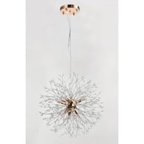 Crystal Chandelier  lighting 8 lights modern design 16"x48" in Gold color with original Crystals