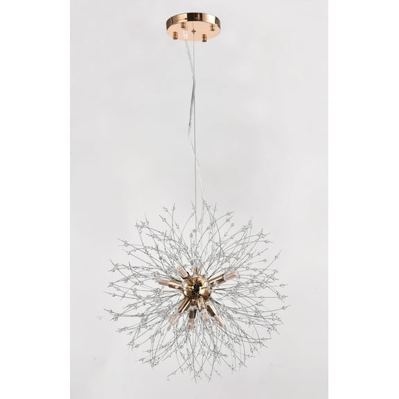 Crystal Chandelier  lighting 8 lights modern design 16"x48" in Gold color with original Crystals
