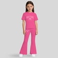 thumbnail image 2 of Back to School Outfits for Girls Size 6-12 Years Tween Girls Clothes 2PCS Sets Crop Tops & Flare Pants with Letter Print Summer Outfits, 2 of 4
