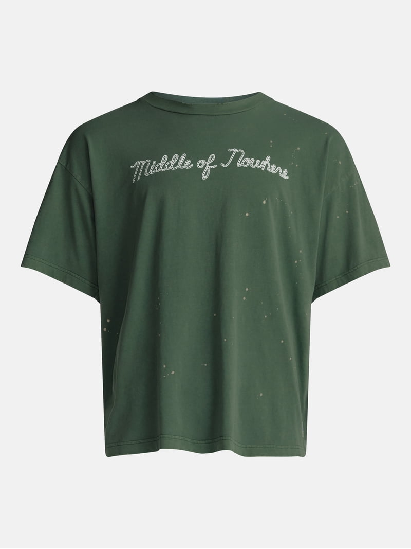 Kacey Lee Men's and Big Men's Middle of Nowhere Graphic Boxy Tee