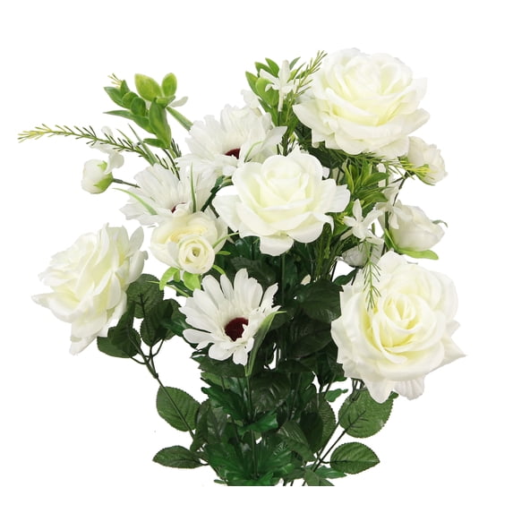 Faux Rose G. Daisy Ranunculus Mixed Flower Bush
