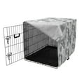 thumbnail image 3 of Tropical Dog Crate Cover, Print of Exotic Plantation Palm Leaves Hawaiian Greyscale Layout, Easy to Use Pet Kennel Cover Small Dogs Puppies Kittens, 7 Sizes, Dimgray White, by Ambesonne, 3 of 6