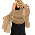 thumbnail image 5 of Women Sheer Chiffon Shawl Wrap Lightweight Scarf Elegant Evening Cover Up Soft Breathable Long Scarf for Dress Formal Party Wedding Beach Sunscreen Wrap Fashion Accessory Gift Idea, 5 of 8