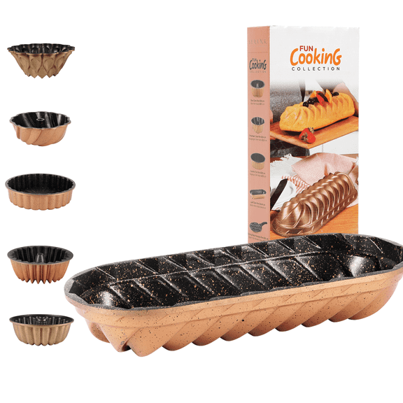 Serenk Baton Loaf Pan - 13.5x5.5 Inch Non-Stick Granite, Oven Safe, Cake Mold